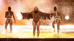 LOS ANGELES, CA - JUNE 26:  Recording artist Beyonce (C) performs onstage during the 2016 BET Awards at the Microsoft Theater on June 26, 2016 in Los Angeles, California.  (Photo by Kevin Winter/BET/Getty Images for BET)